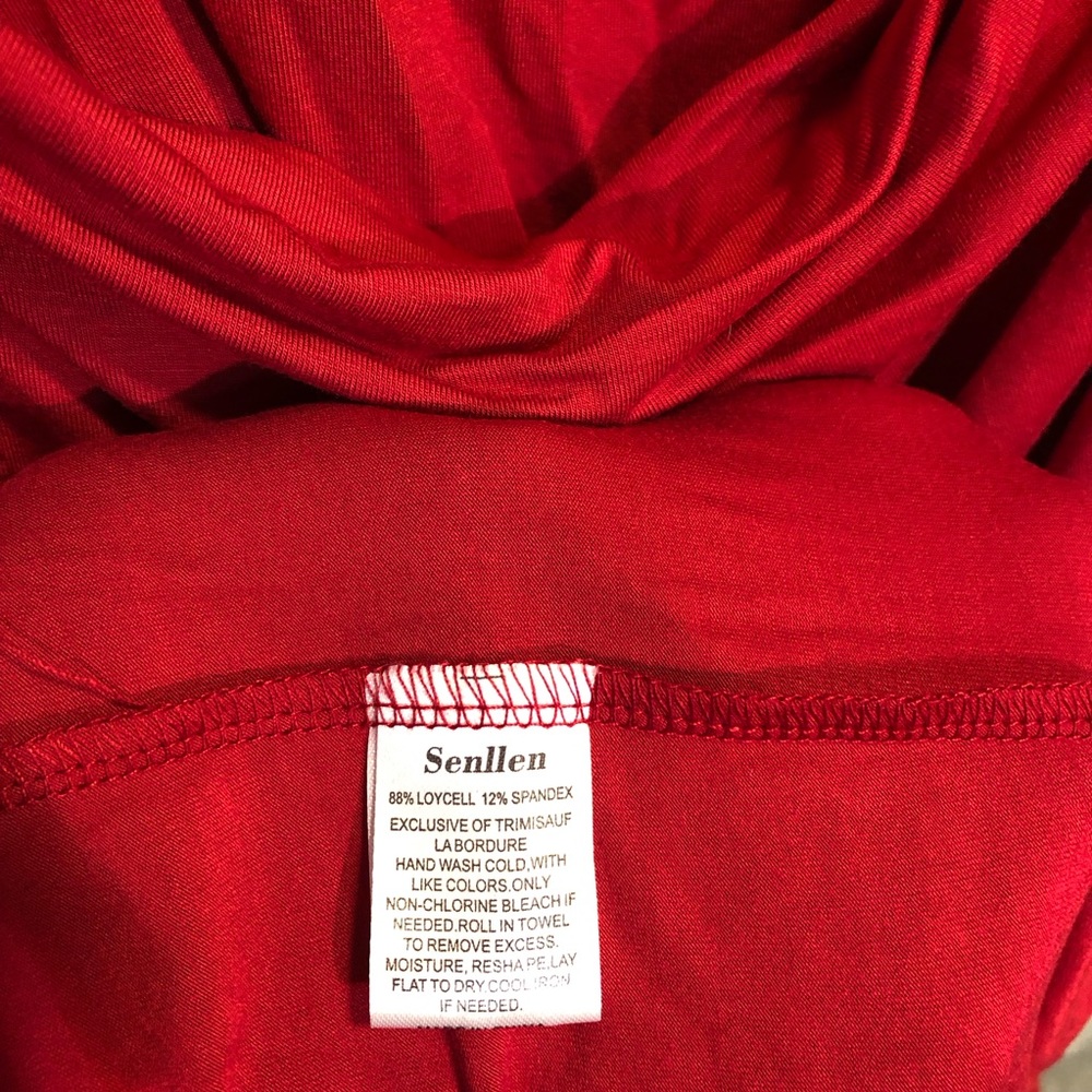 Senllen XL Women Dress N.W.T. Wine Red - Picture 5 of 8